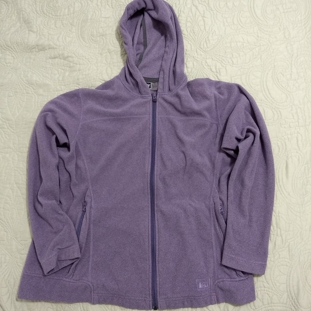 Rei co-op lavender fleece zip up hoodie